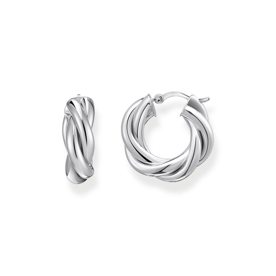 THOMAS SABO Hoop earrings in intertwined design silver - B &amp; S Lyncris Jewellers