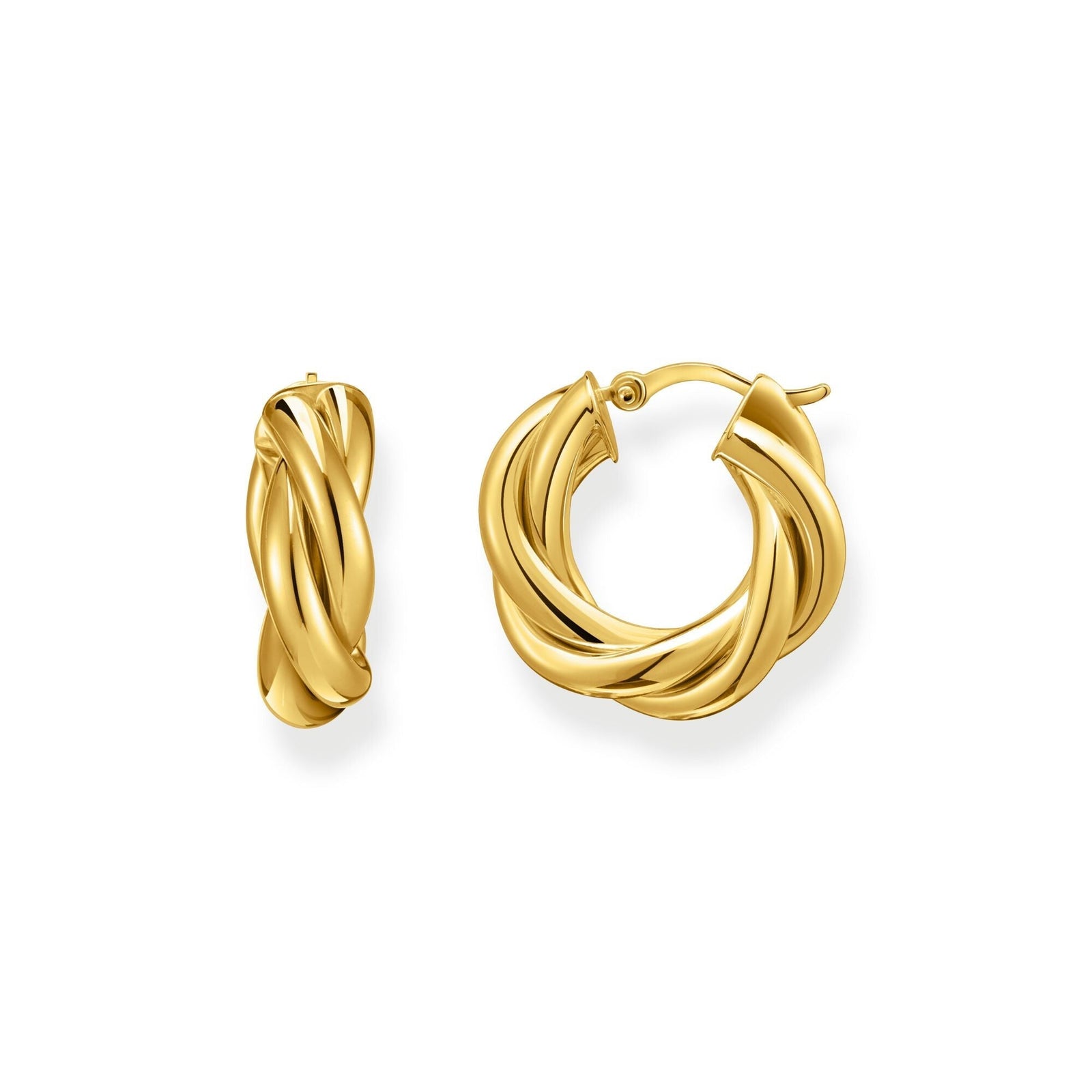 THOMAS SABO Hoop earrings in intertwined design gold - B & S Lyncris Jewellers