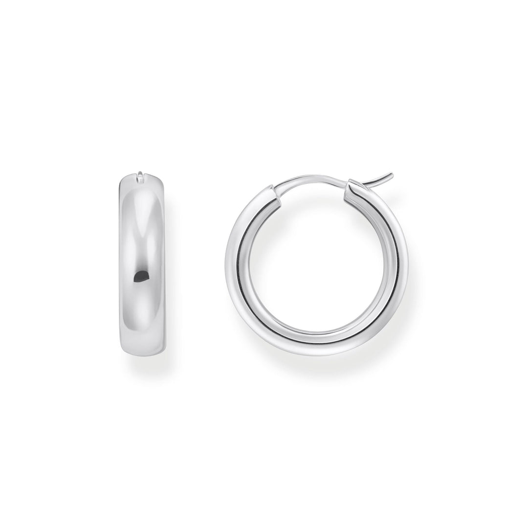 THOMAS SABO Medium-sized hoop earrings in chunky design silver - B &amp; S Lyncris Jewellers