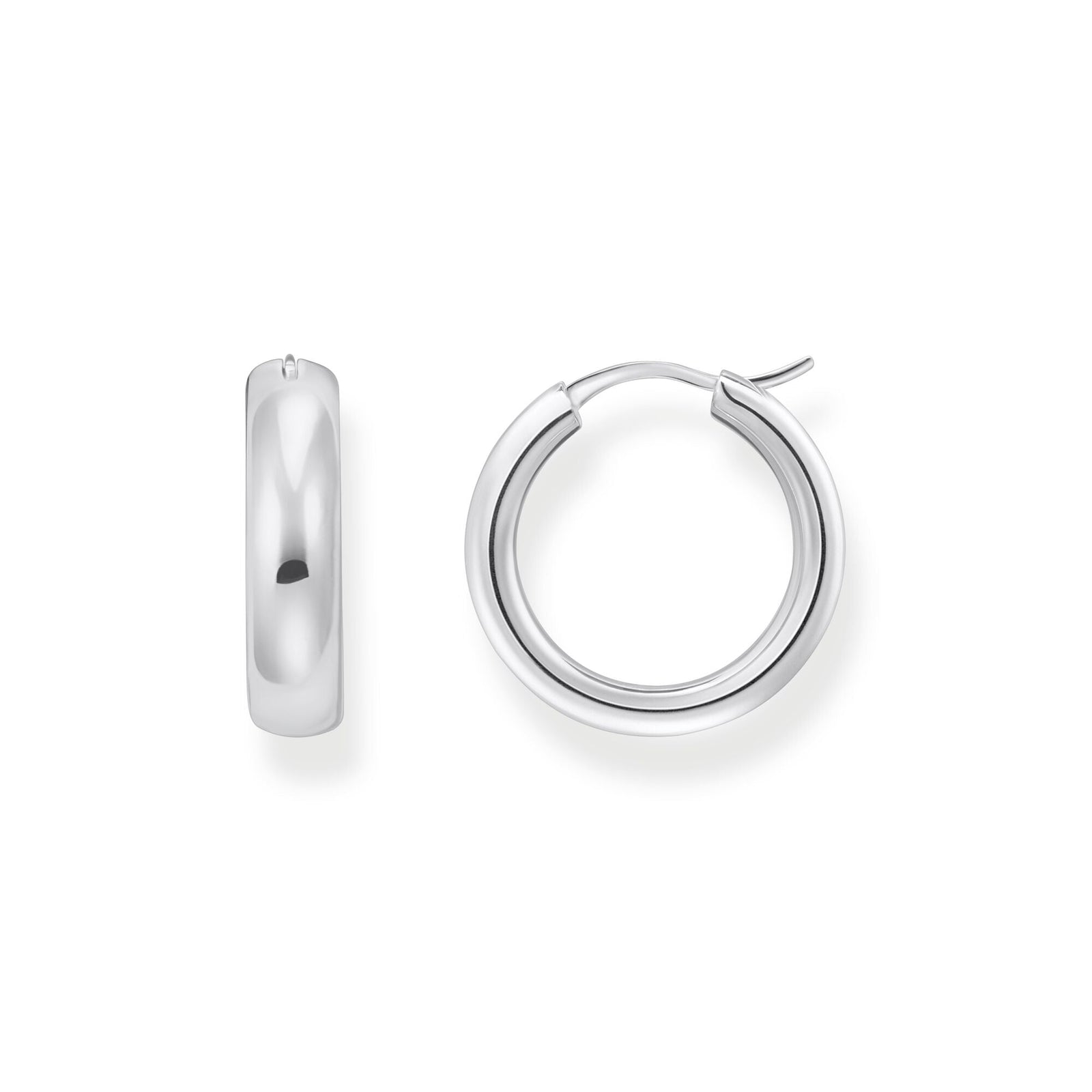 THOMAS SABO Medium-sized hoop earrings in chunky design silver - B & S Lyncris Jewellers