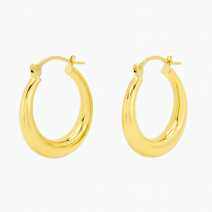 9ct Yellow Gold Graduated Hoop Earrings