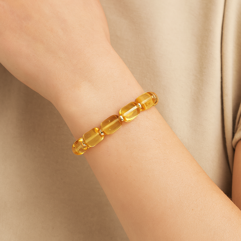 Baltic Amber Fancy Stretch Bracelet