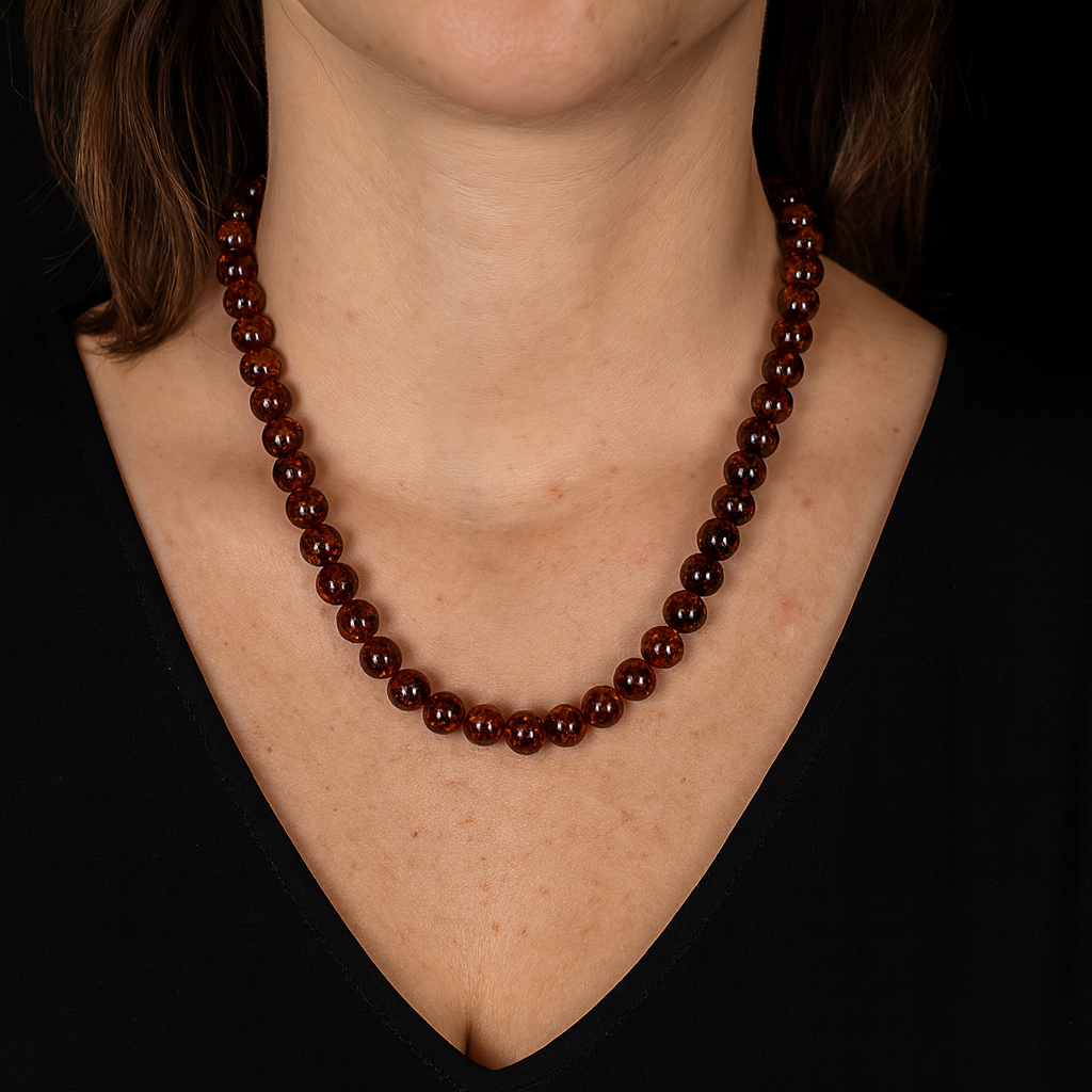 Baltic Amber Ball Beaded Necklace
