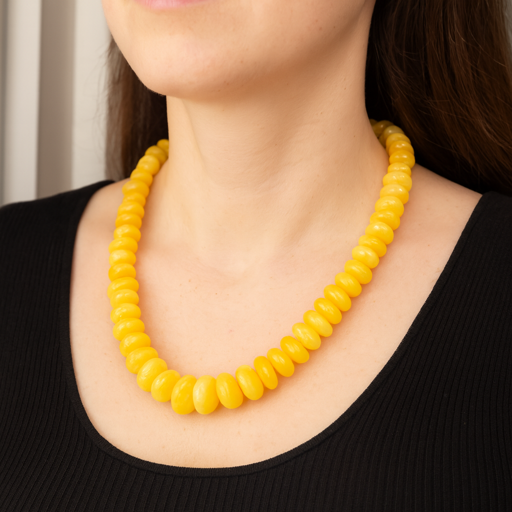 Baltic Amber Yellow Graduated Necklace