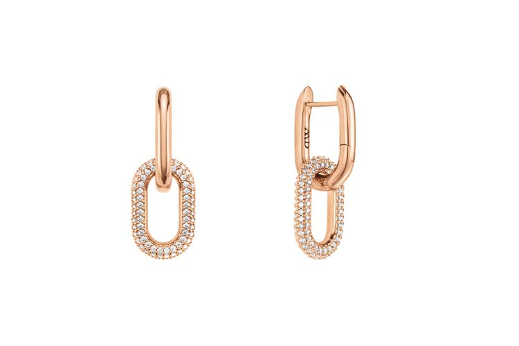 Daniel Wellington Crystal Link Earrings RG - B & S Lyncris Jewellers