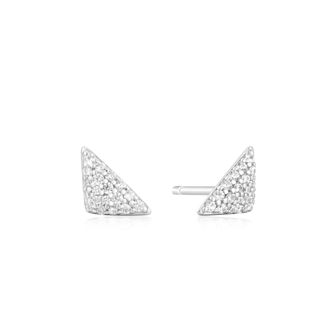Ania Haie Silver Triangular PavÃ© Studs