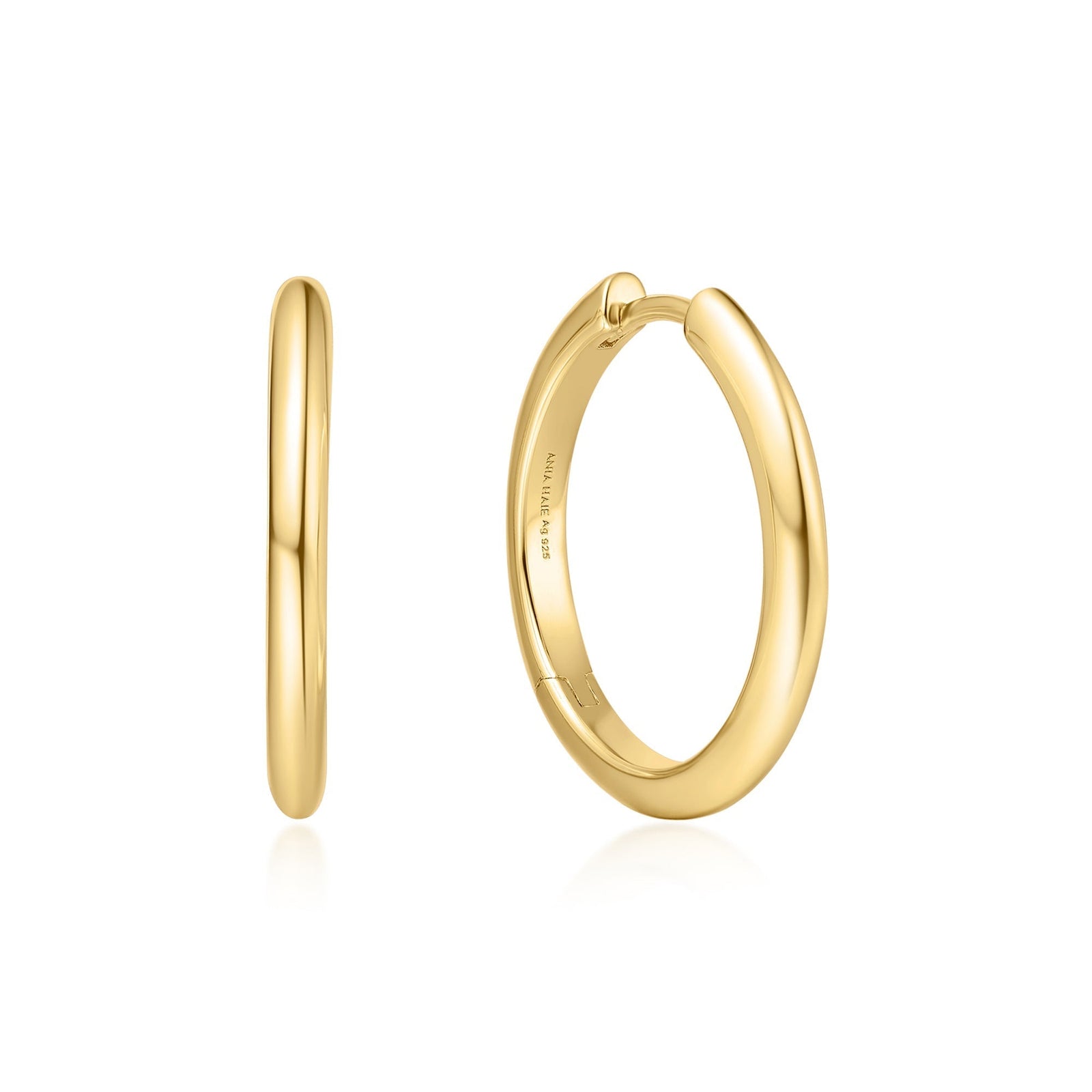 Ania Haie Gold Tube Medium Hoop Earrings - B & S Lyncris Jewellers