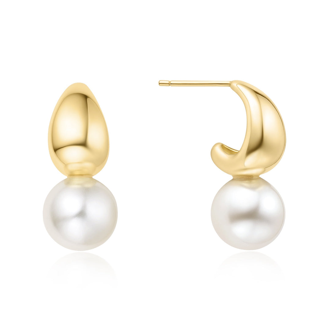 Ania Haie Gold Pearl Dome Hoop Earrings - B &amp; S Lyncris Jewellers