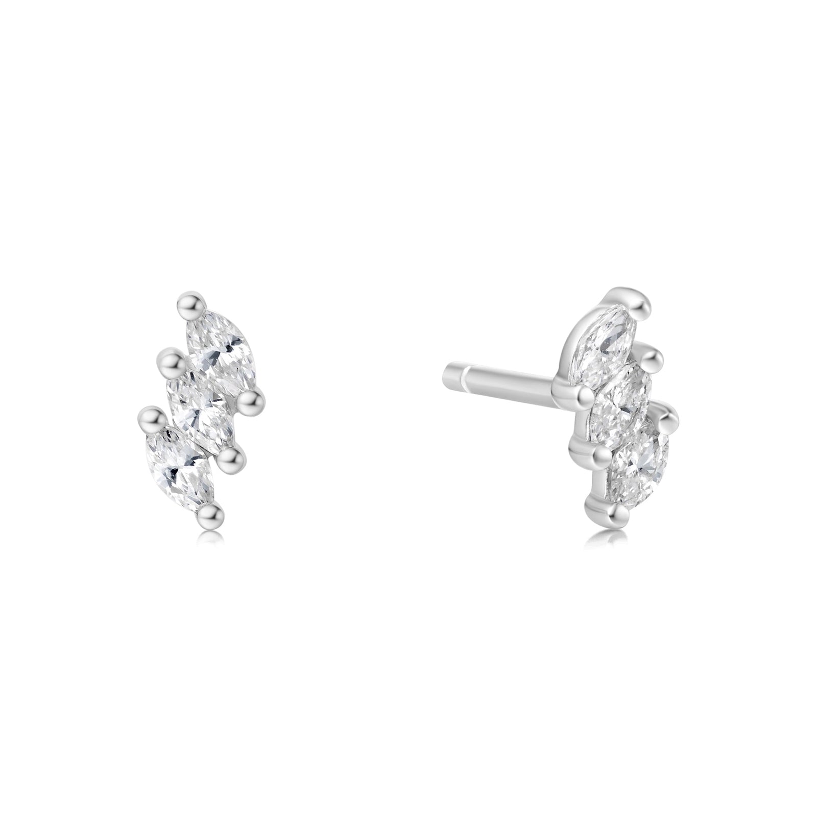 Ania Haie Silver Triple Marquise Stud Earrings - B & S Lyncris Jewellers