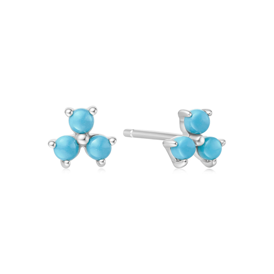 Ania Haie Silver Lab Created Turquoise Lotus Stud Earrings - B &amp; S Lyncris Jewellers