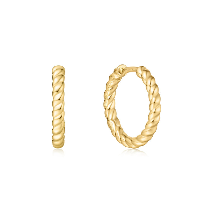 Ania Haie Gold Texture Medium Huggie Hoop Earrings