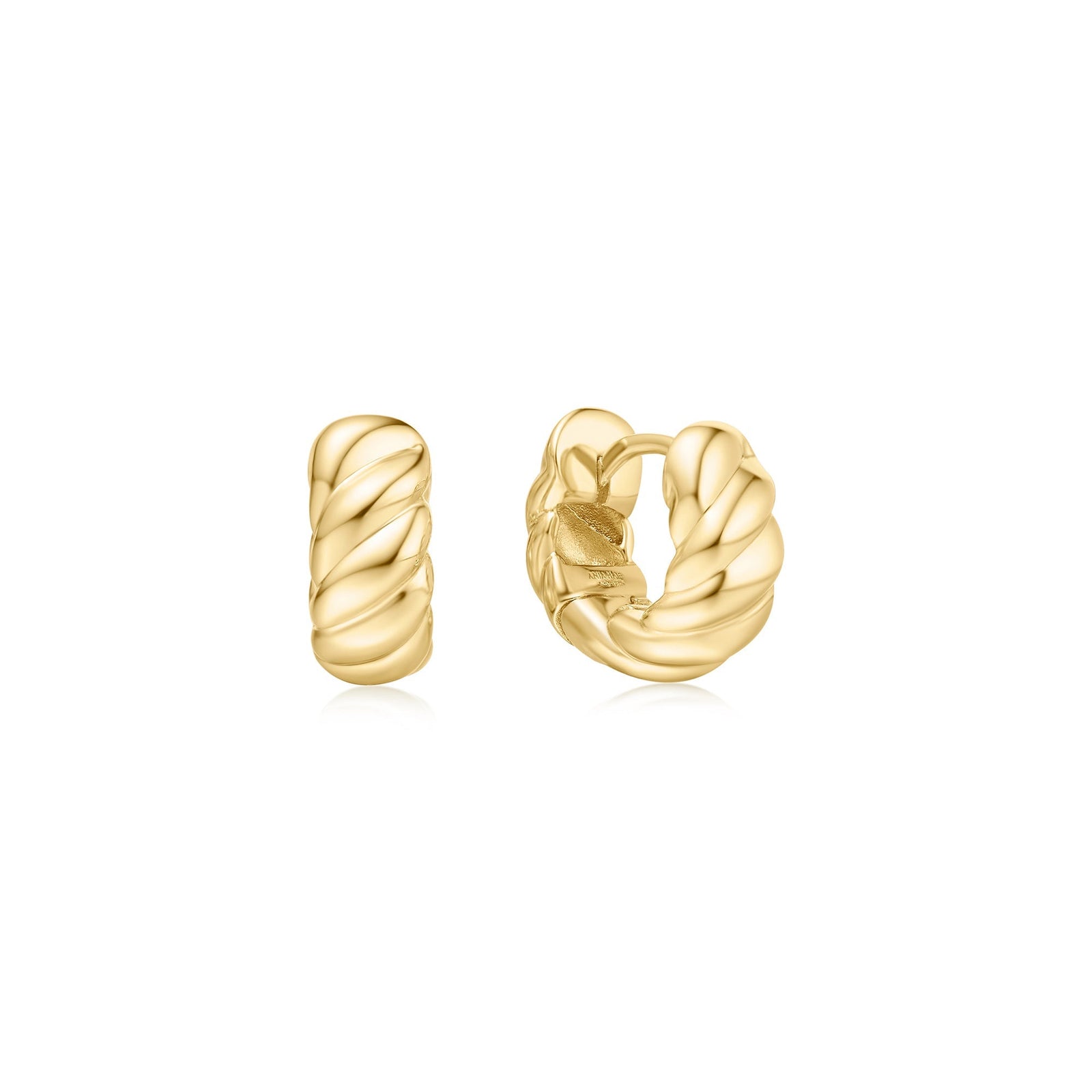 Ania Haie Gold Bold Texture Small Huggie Hoop Earrings - B & S Lyncris Jewellers
