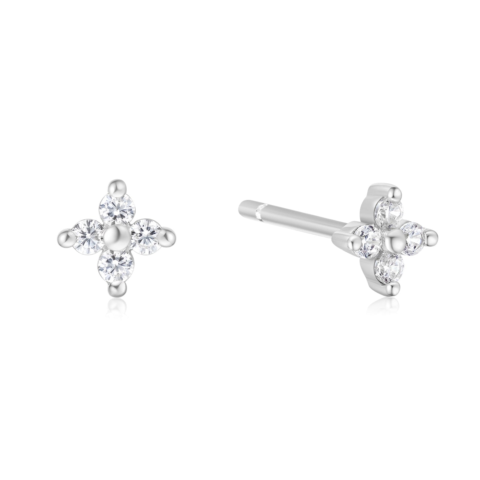 Ania Haie Silver Four-Petal Stud Earrings - B & S Lyncris Jewellers