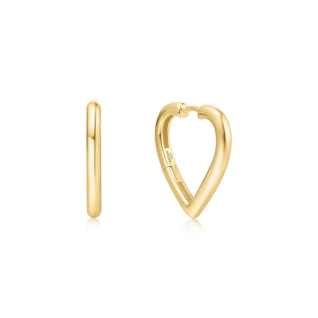 Ania Haie Gold Medium Heart Hoop Earrings - B &amp; S Lyncris Jewellers