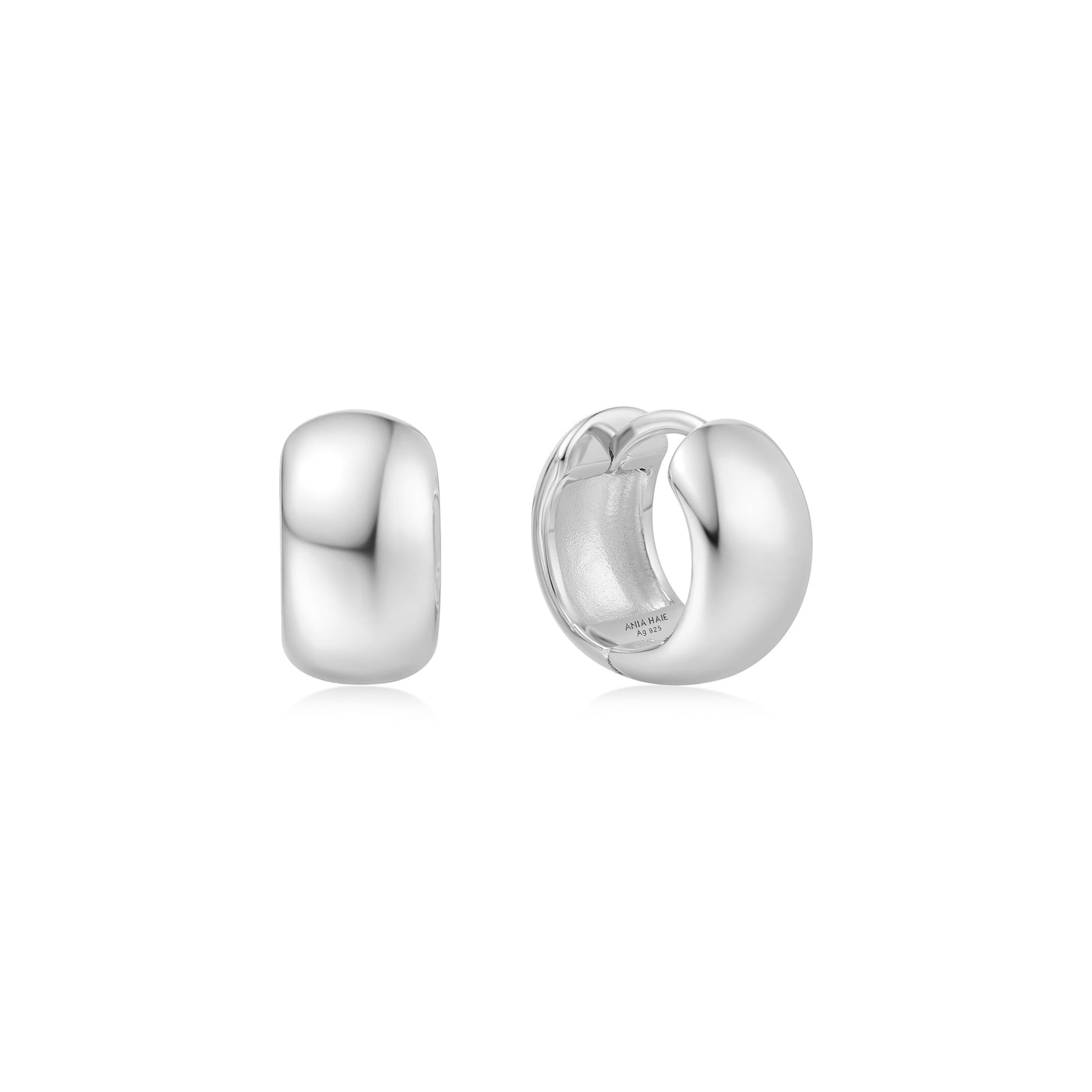 Ania Haie Silver Chubby Small Huggie Hoop Earrings - B & S Lyncris Jewellers