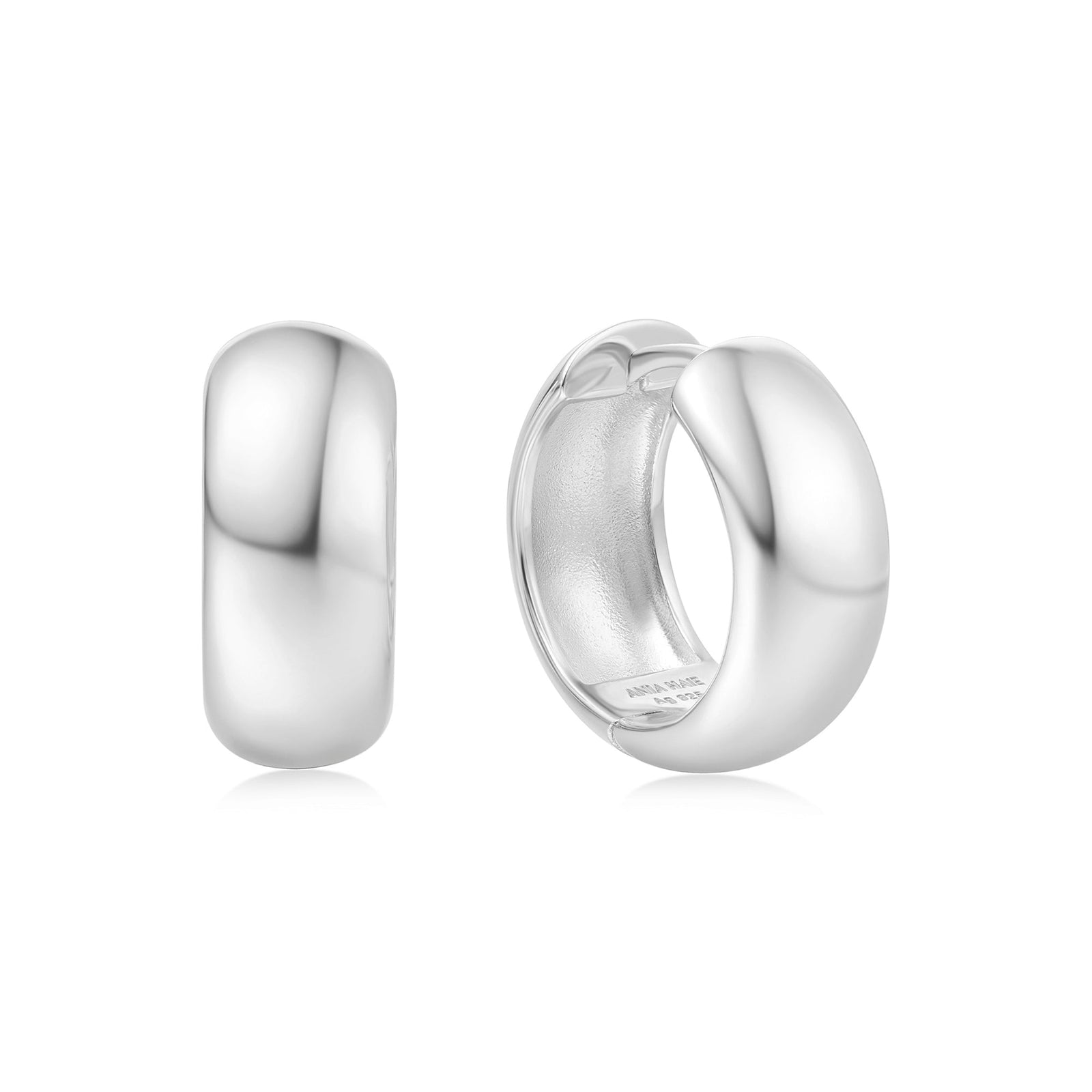Ania Haie Silver Chubby Medium Huggie Hoop Earrings - B & S Lyncris Jewellers