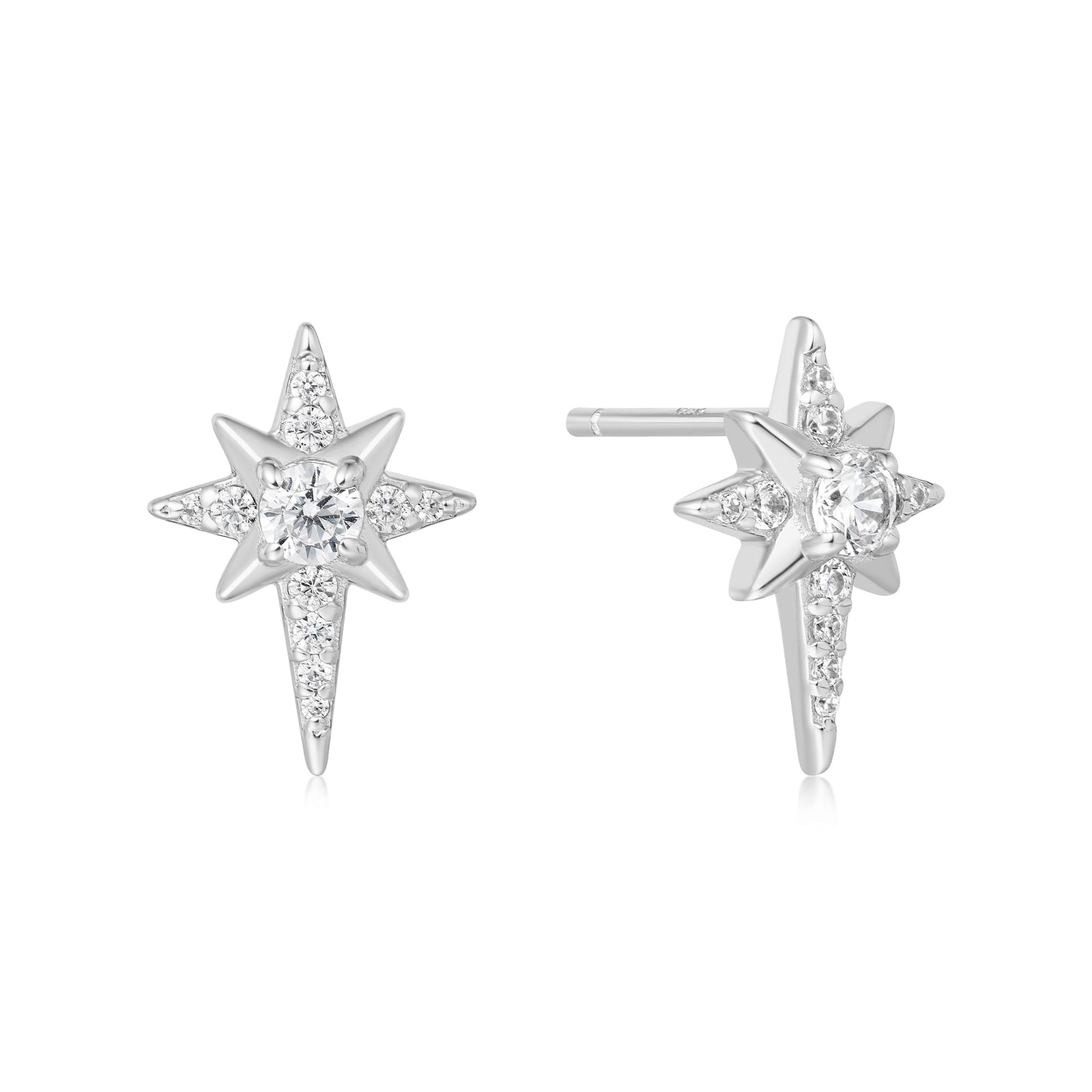 Ania Haie Silver Eight-Pointed Star Stud Earrings - B & S Lyncris Jewellers