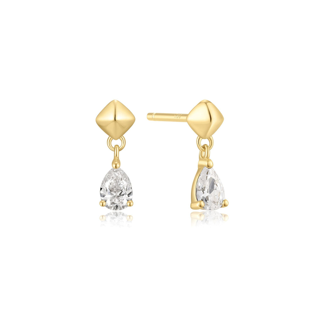 Ania Haie Gold Pyramid Dangle Threaded Stud Earrings - B &amp; S Lyncris Jewellers