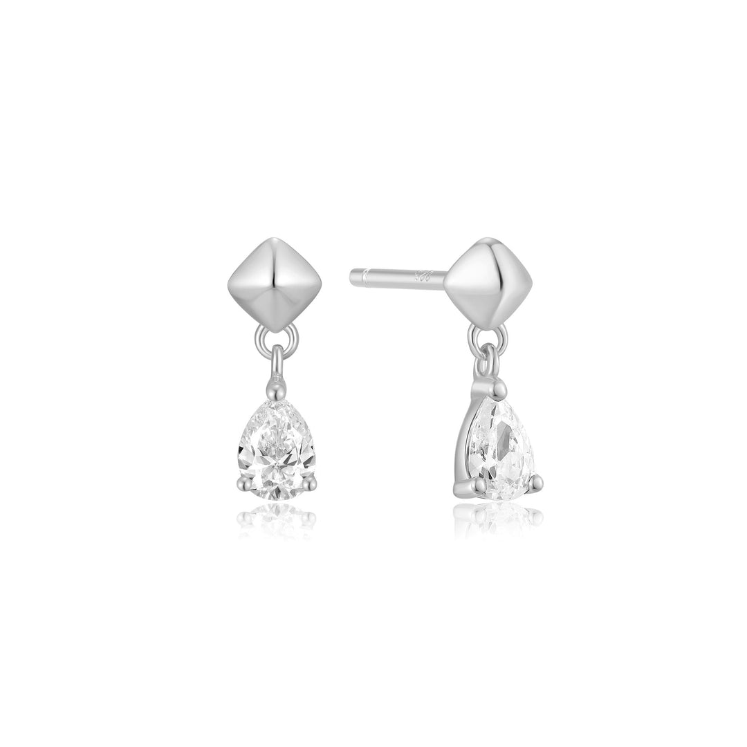 Ania Haie Silver Pyramid Dangle Threaded Stud Earrings - B &amp; S Lyncris Jewellers