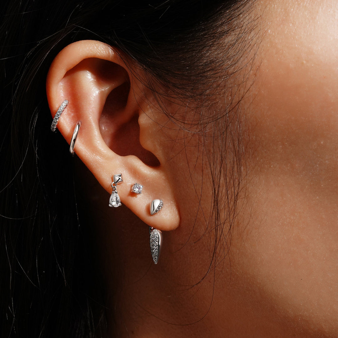 Ania Haie Silver Sparkling Puffy Spike Ear Jackets