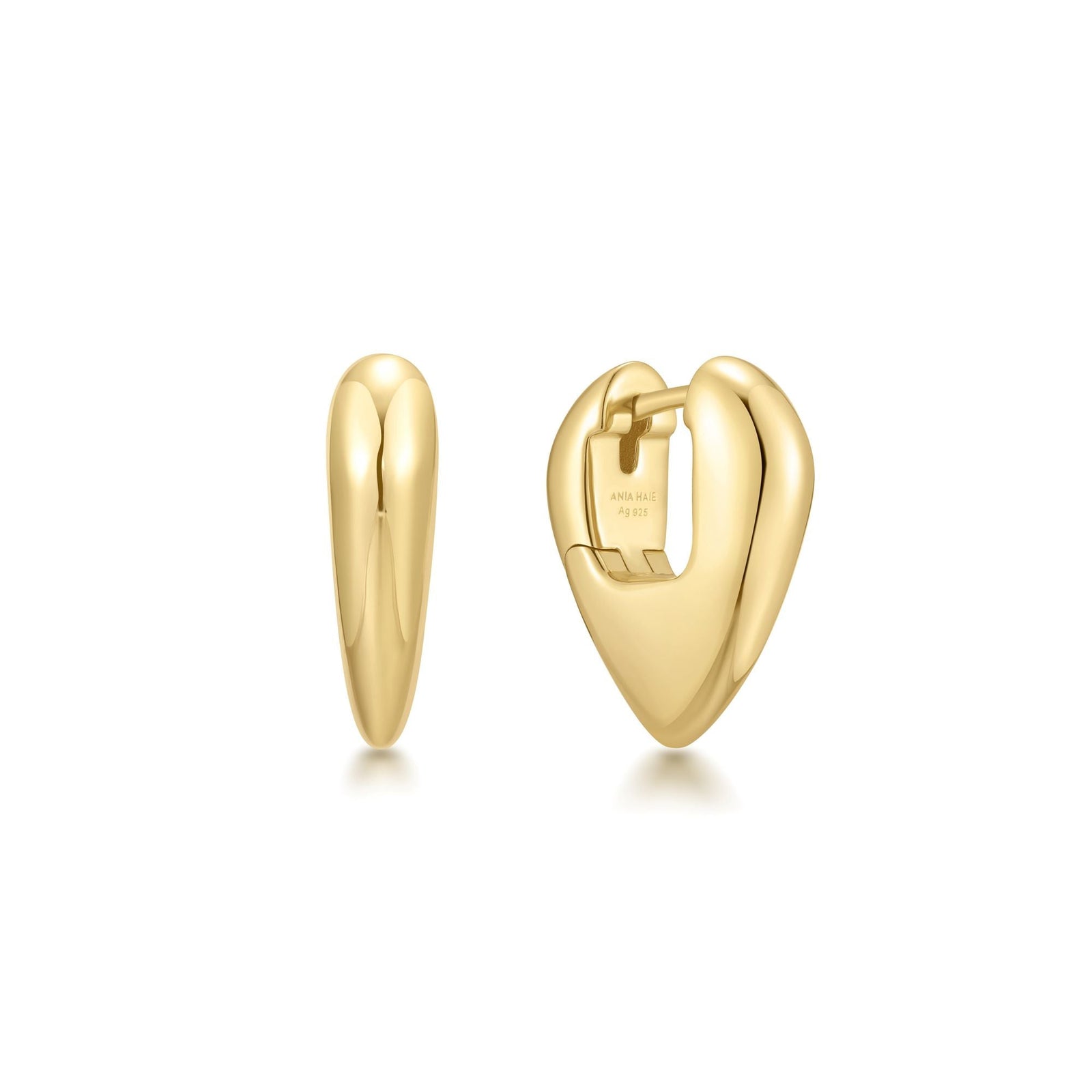 Ania Haie Gold Puffy Shield Huggie Hoop Earrings - B & S Lyncris Jewellers