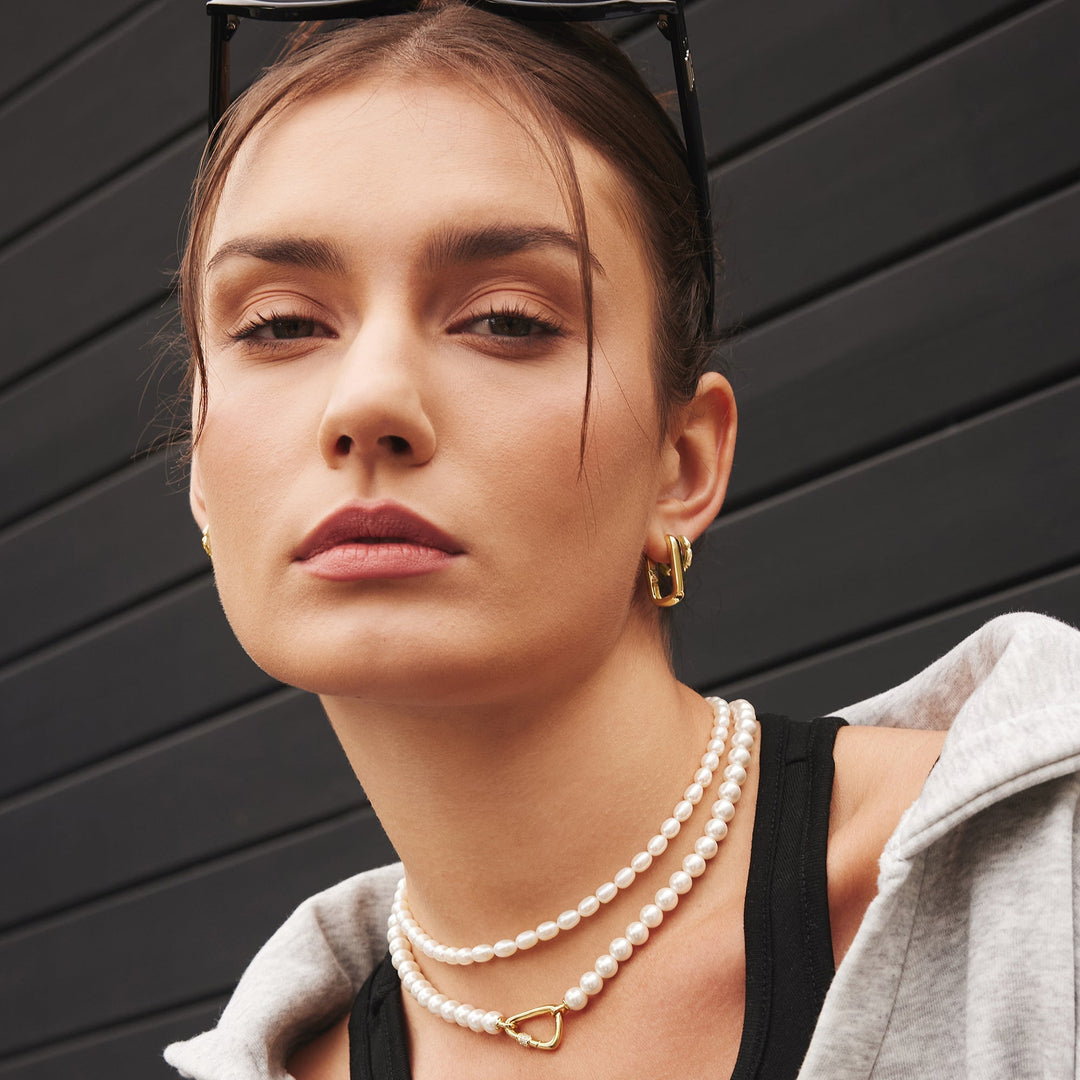 Ania Haie Gold Segmented Puffy Huggie Hoop Earrings