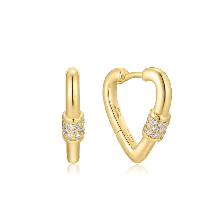 Ania Haie Gold Heart Clasp Huggie Hoop Earrings