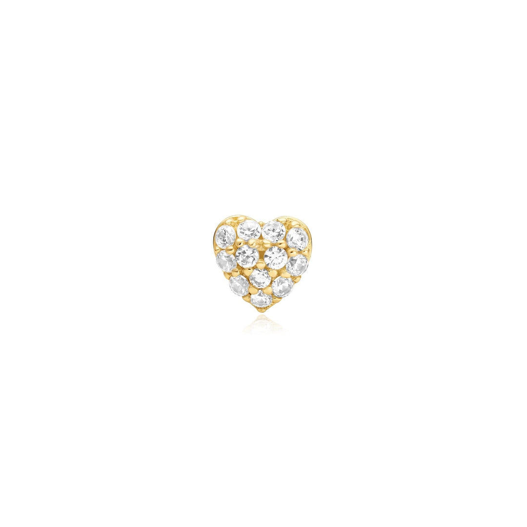 Ania Haie Gold Pave Heart Barbell Single Earring - B &amp; S Lyncris Jewellers