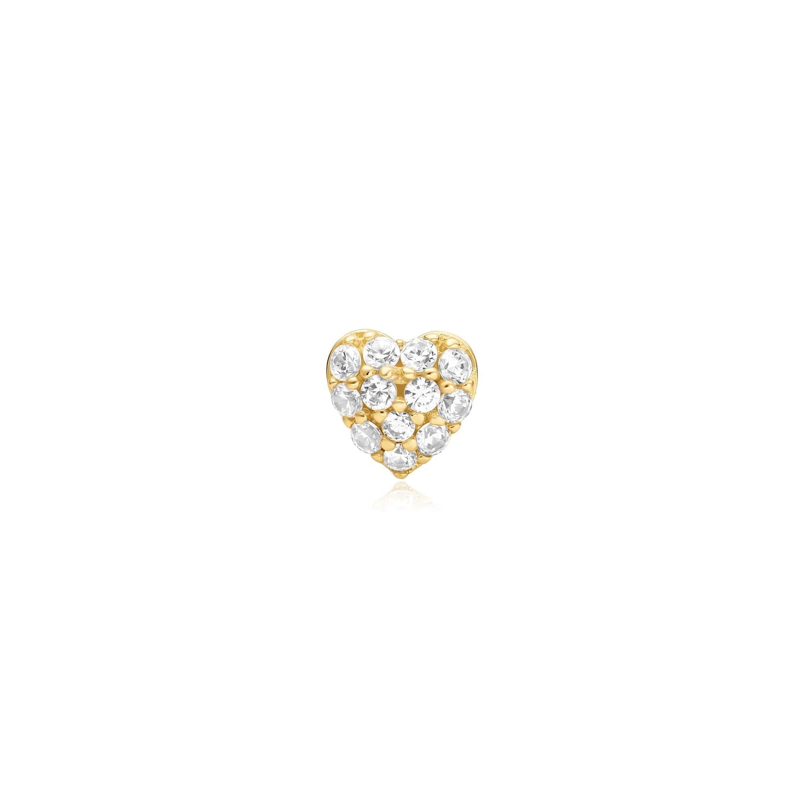 Ania Haie Gold Pave Heart Barbell Single Earring - B & S Lyncris Jewellers