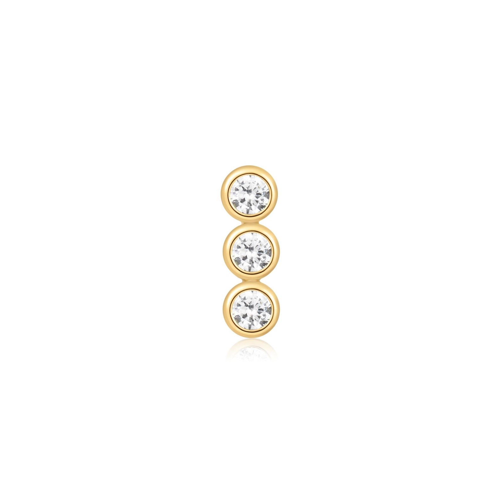 Ania Haie Gold Triple Stone Bezel Barbell Single Earring - B & S Lyncris Jewellers
