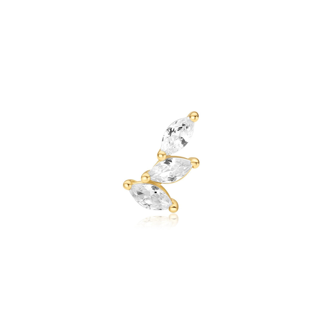 Ania Haie Gold Triple Marquise Barbell Single Earring - B &amp; S Lyncris Jewellers