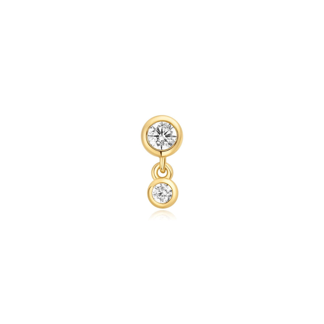Ania Haie Gold Bezel Dangle Barbell Single Earring - B &amp; S Lyncris Jewellers