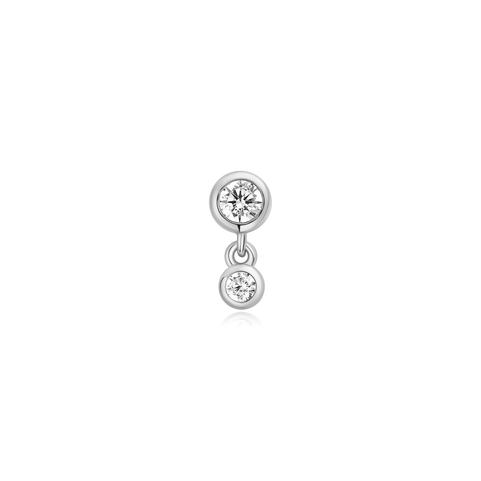 Ania Haie Silver Bezel Dangle Barbell Single Earring - B & S Lyncris Jewellers