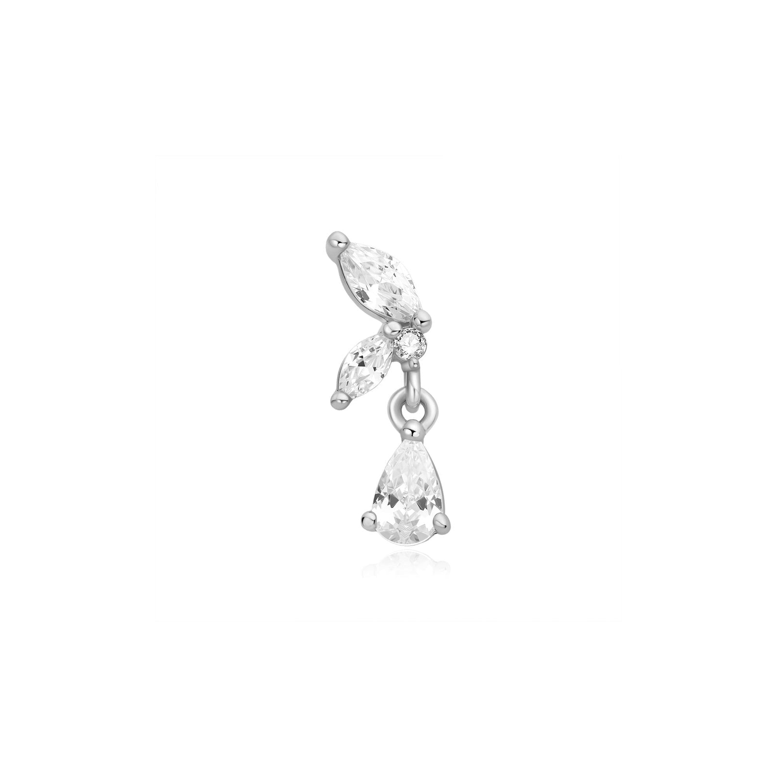Ania Haie Silver Marquise Dangle Barbell Single Earring - B & S Lyncris Jewellers