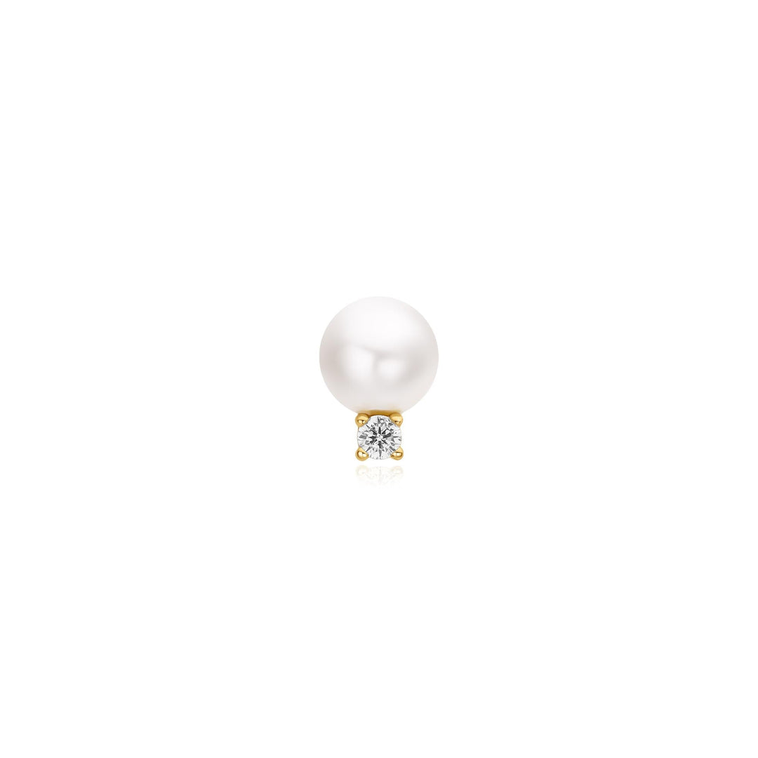 Ania Haie Gold Shell Pearl with Sparkling Accent Barbell Single Earring - B &amp; S Lyncris Jewellers
