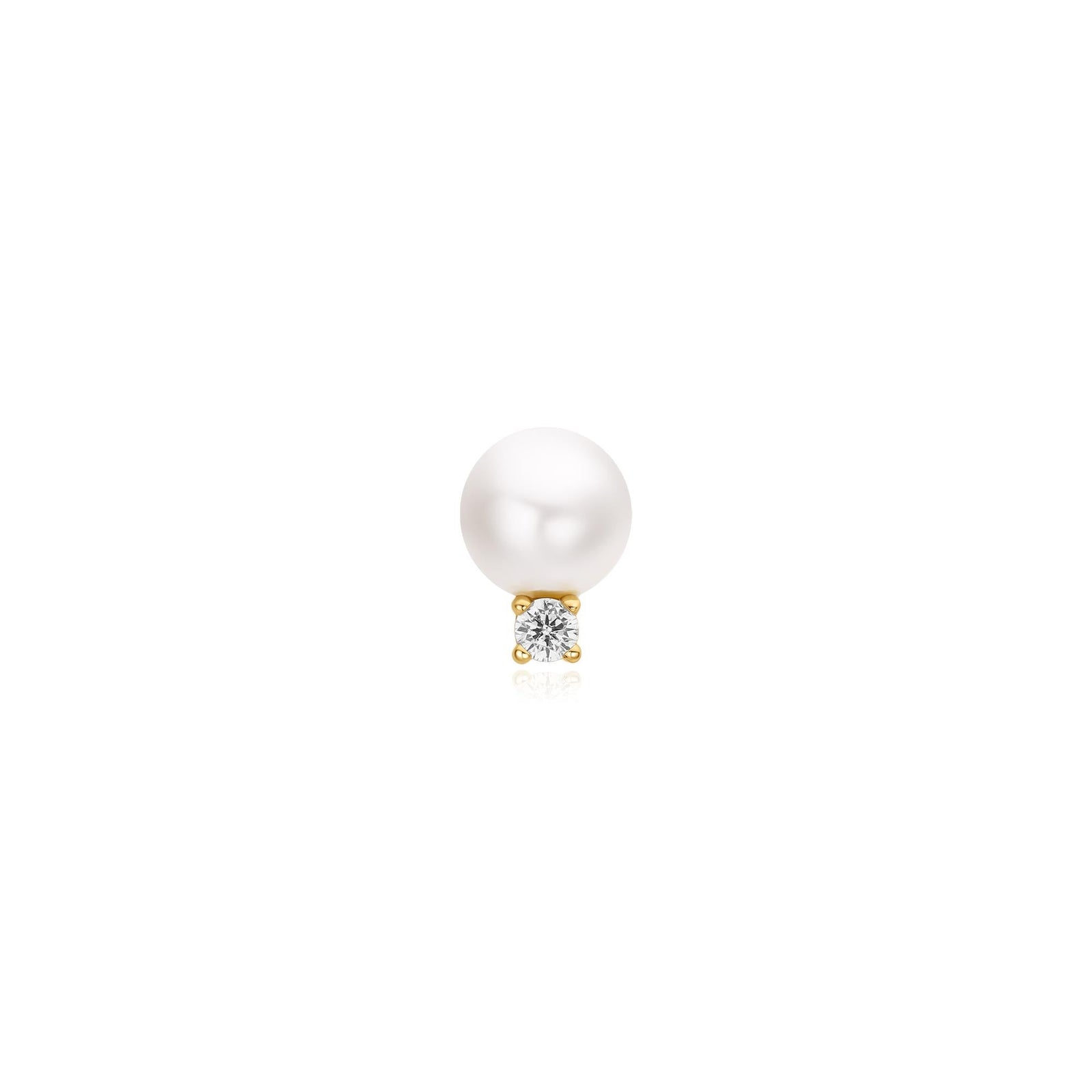 Ania Haie Gold Shell Pearl with Sparkling Accent Barbell Single Earring - B & S Lyncris Jewellers