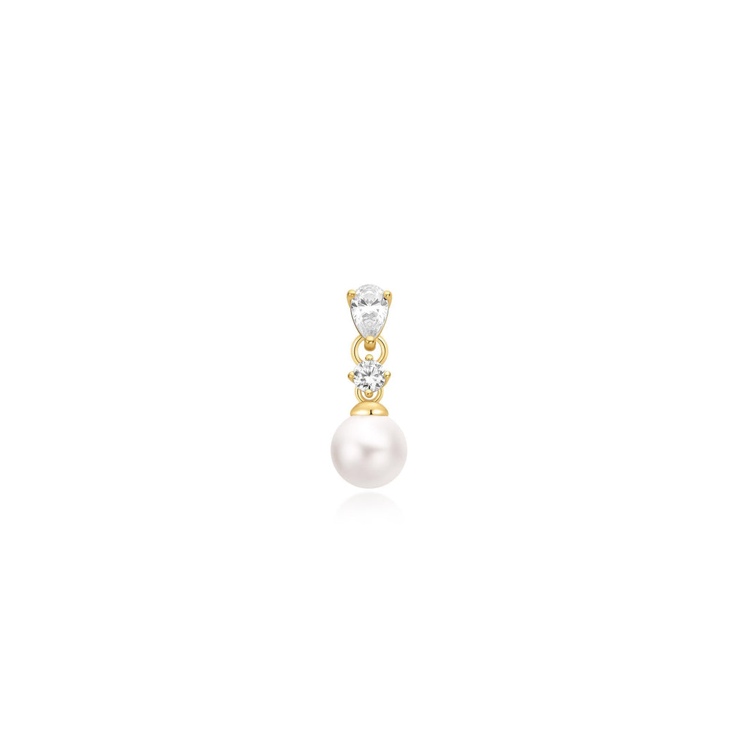 Ania Haie Gold Shell Pearl Dangling Barbell Single Earring - B &amp; S Lyncris Jewellers