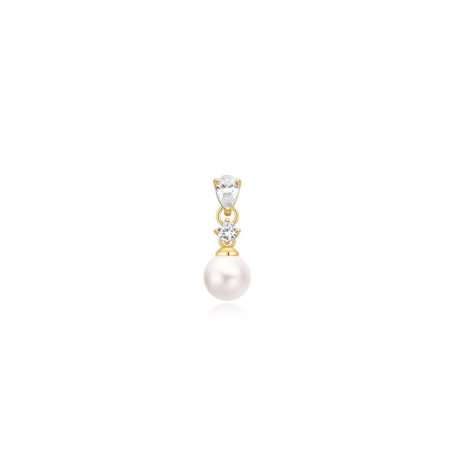 Ania Haie Gold Shell Pearl Dangling Barbell Single Earring - B & S Lyncris Jewellers