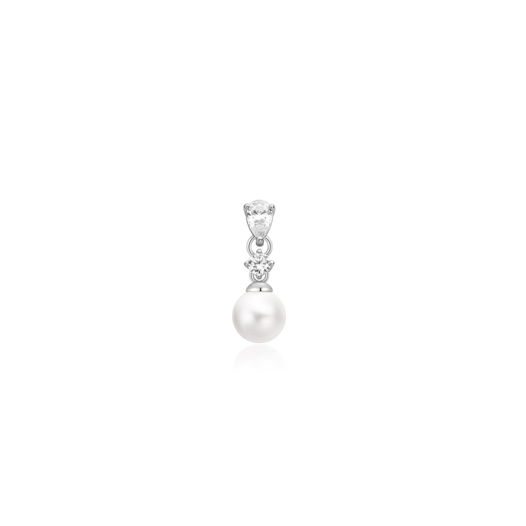 Ania Haie Silver Shell Pearl Dangling Barbell Single Earring - B &amp; S Lyncris Jewellers