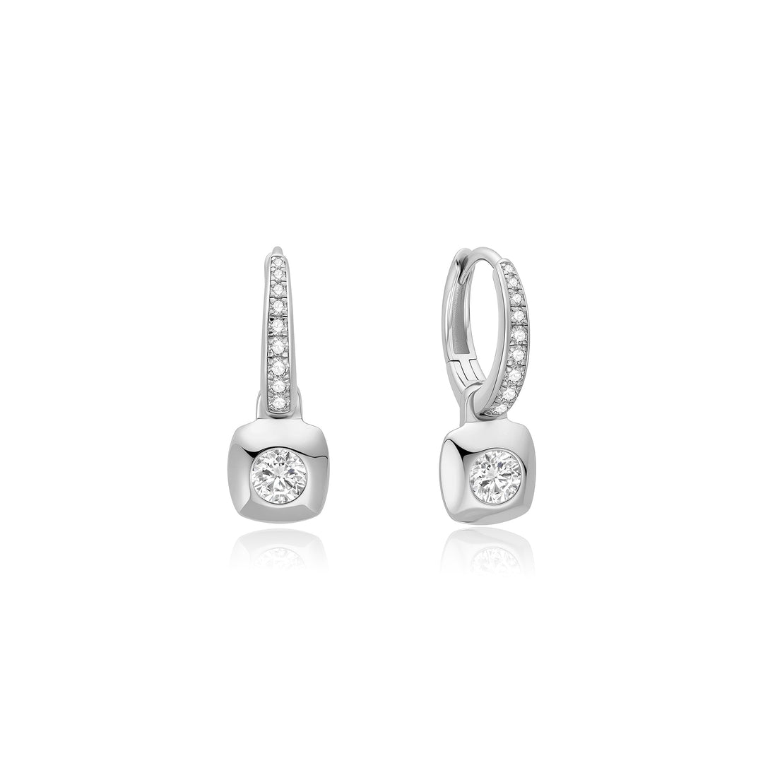 Ania Haie Silver Modern Bezel-Set Huggie Hoop Earrings - B &amp; S Lyncris Jewellers