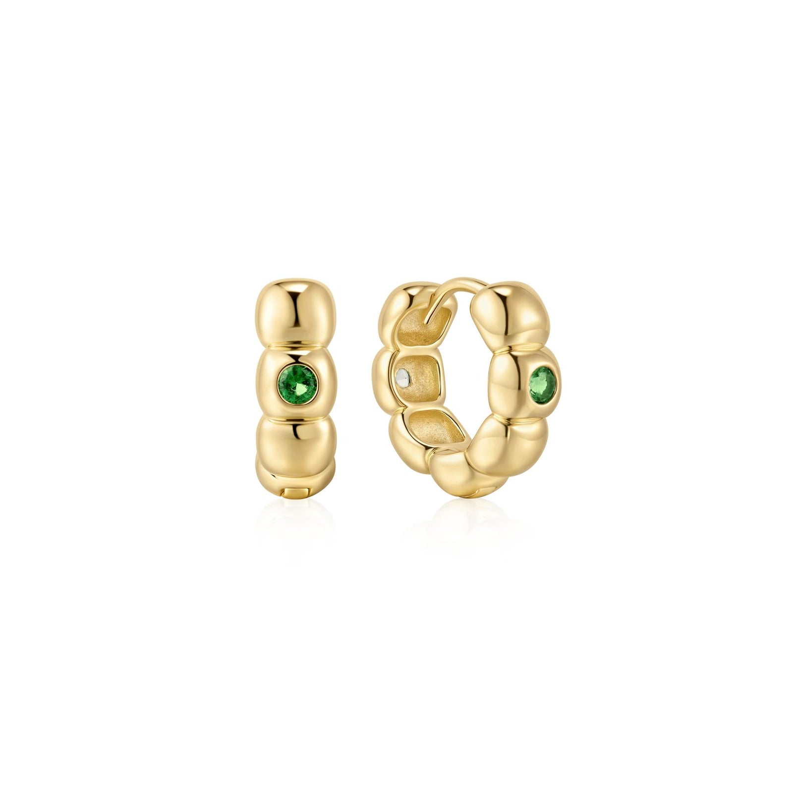 Ania Haie Gold Reversible Puffy Huggie Hoop Earrings - B & S Lyncris Jewellers