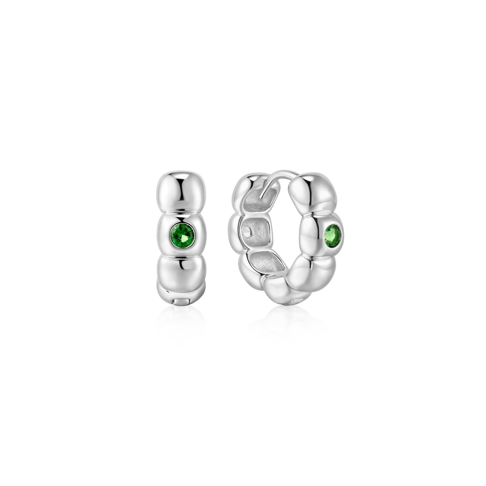 Ania Haie Silver Reversible Puffy Huggie Hoop Earrings - B & S Lyncris Jewellers