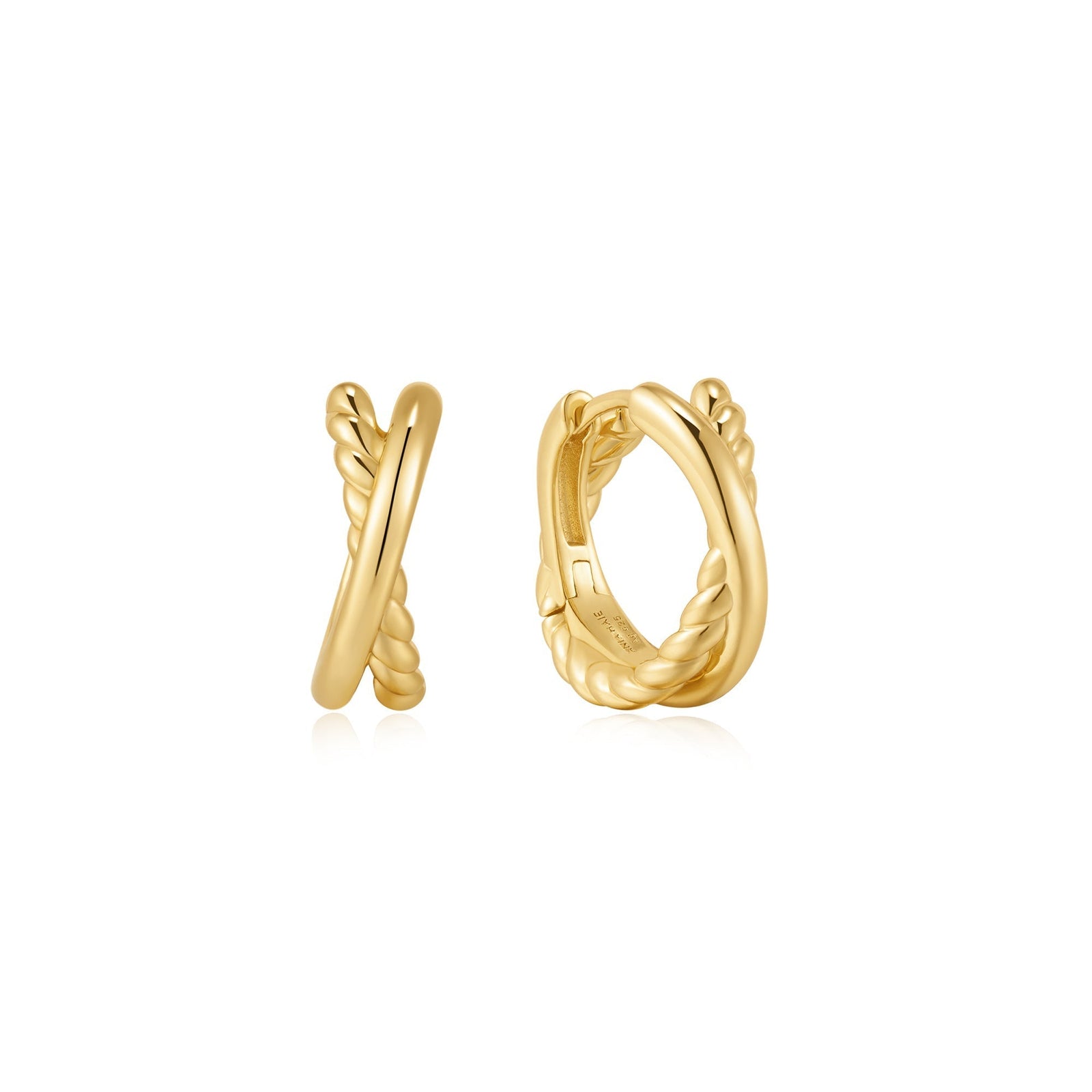 Ania Haie Gold Entwined Dual Huggie Hoop Earrings - B & S Lyncris Jewellers