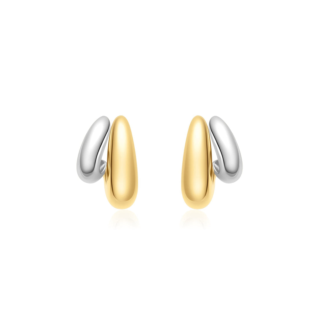 Ania Haie Two-Tone Dome Stud Hoop Earrings - B &amp; S Lyncris Jewellers