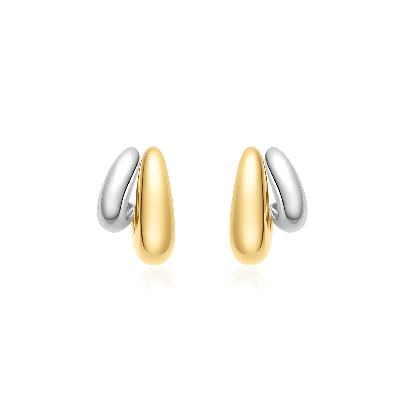 Ania Haie Two-Tone Dome Stud Hoop Earrings - B & S Lyncris Jewellers