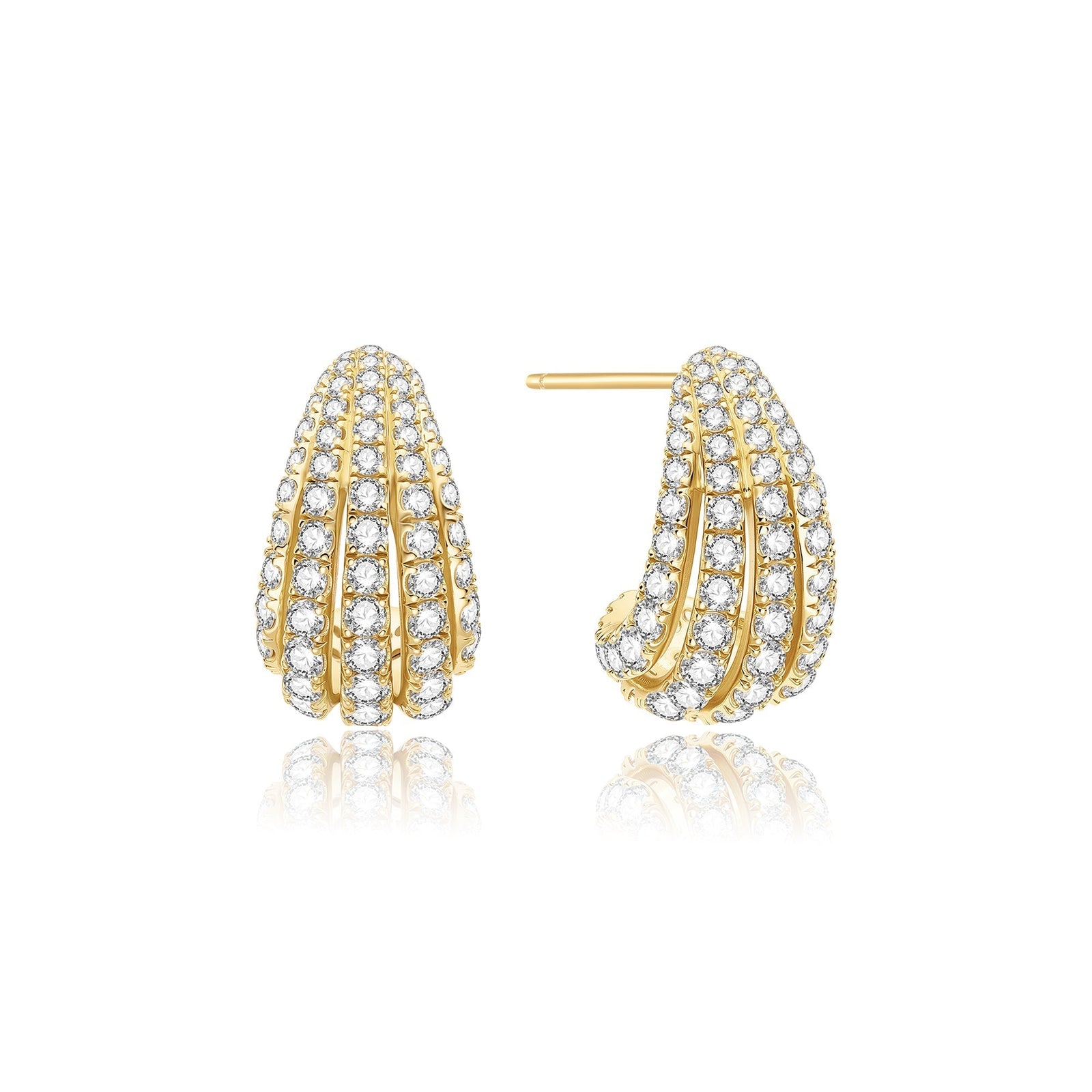 Ania Haie Gold Pave Shrimp Stud Hoop Earrings - B & S Lyncris Jewellers