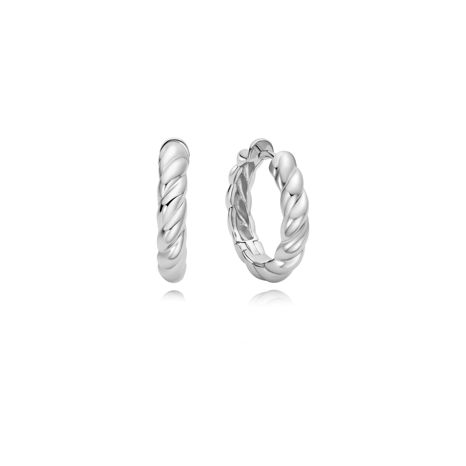 Ania Haie Silver Twisted Huggie Hoop Earrings - B & S Lyncris Jewellers