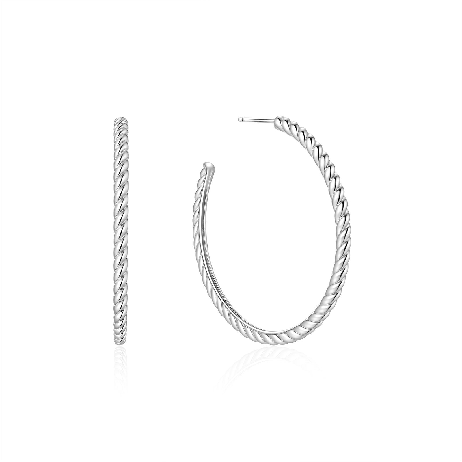 Ania Haie Silver Twisted Oversized Hoop Earrings - B & S Lyncris Jewellers