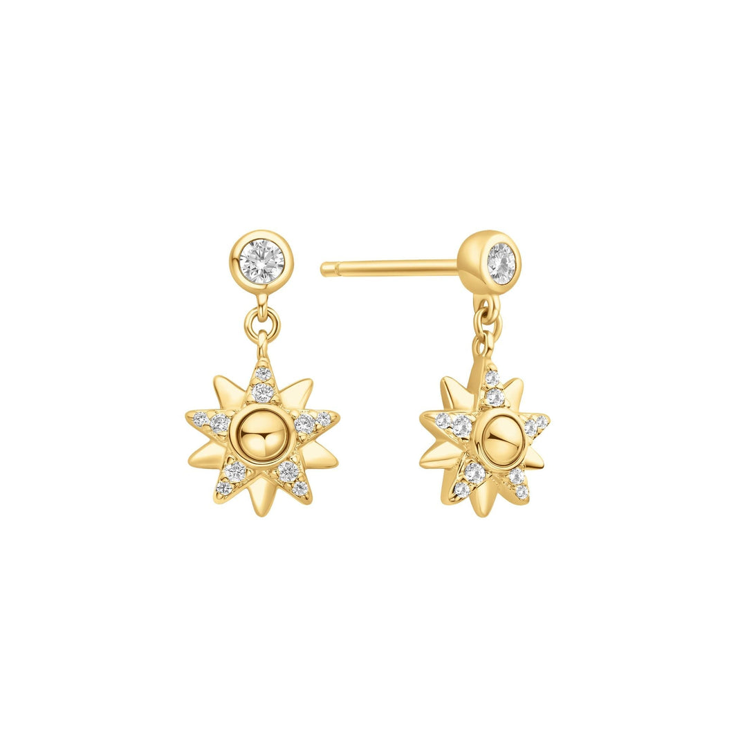 Ania Haie Gold Sunburst Dangle Stud Earrings - B &amp; S Lyncris Jewellers
