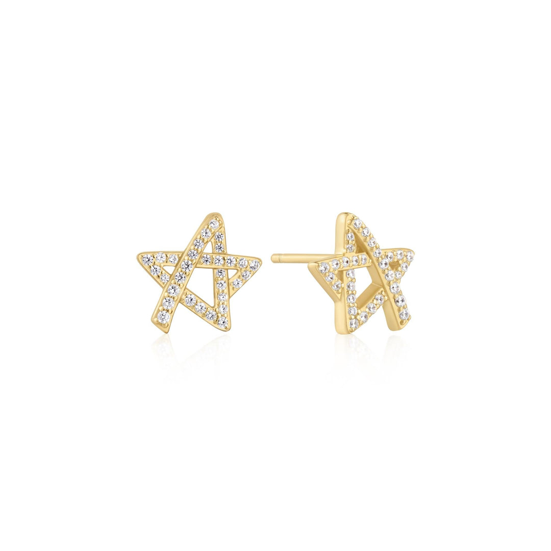 Ania Haie Gold Asymmetric Five-Point Star Stud Earrings - B &amp; S Lyncris Jewellers